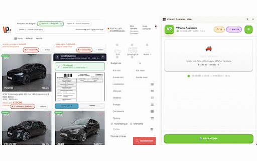 VPauto Assistant User :: Assistant d'analyse pour les encheres VPauto - historique, comparaison et alertes vehicules