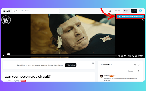 Vimeo Video Downloader - HD Video & Thumb Saved :: Download Vimeo videos in multiple resolutions with ease. Download videos with just one click.