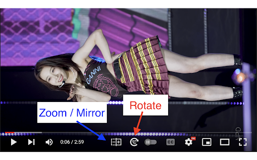 Rotate Youtube Video :: Toolbar button for easier Rotate, Zoom, Mirror or ABLoop Youtube video