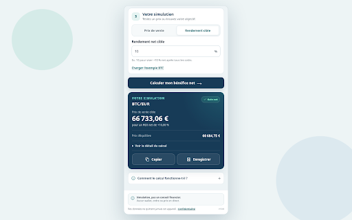 Crypto Net Profit :: Calculez votre seuil de rentabilité et votre rendement crypto net après frais et slippage.