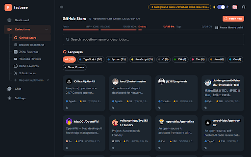 favbase :: Turn your social media bookmarks into a searchable knowledge base