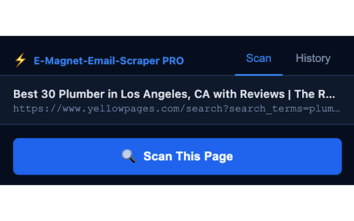 E-Magnet-Email-Scraper PRO :: Extract email addresses from any website, including linked pages. Copy, export, and track history.