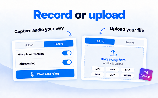Audio to Text Transcription :: Use Audio to Text Transcription to transcribe audio to text from mic, tab, or file — powered by Groq and Whisper AI