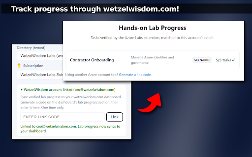 WetzelWisdom Azure Labs :: Hands-on AZ-104 and AI-103 labs in your own Azure subscription. Deploys each lab with Bicep, guides you, and verifies your work.