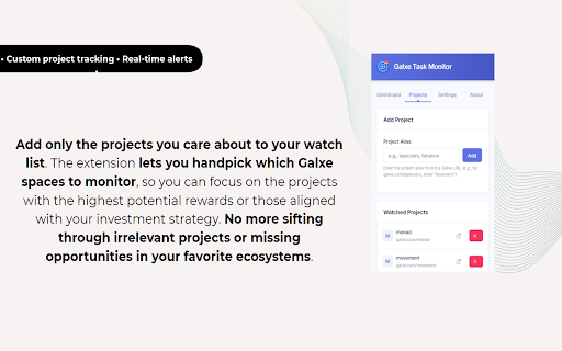 Galxe Task Monitor :: Monitor Galxe projects for new tasks and receive notifications for crypto airdrops
