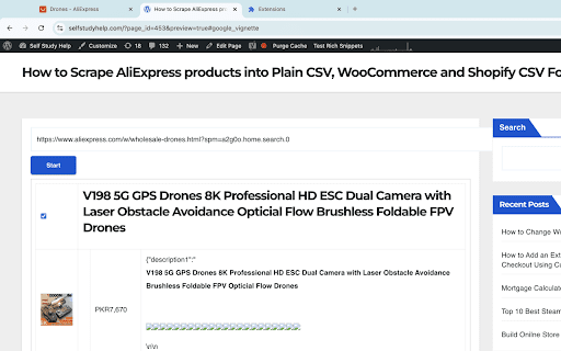 AliExpress URL Extractor for WooCommerce :: A Chrome extension to extract product URLs from AliExpress to woocommerce and Shopify
