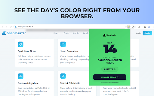 ShadeSurfer Color of the Day :: A beautiful daily dose of color, right in your browser.