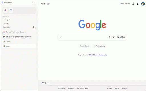 Arc Sidebar :: Arc-style vertical sidebar for Chrome