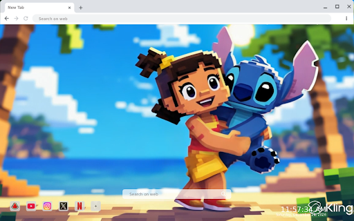 Lilo & Stitch Minecraft Live Wallpaper :: Transform your new tab with a vibrant Lilo & Stitch Minecraft live HD wallpaper, bringing Hawaiian charm and adventure to your ...