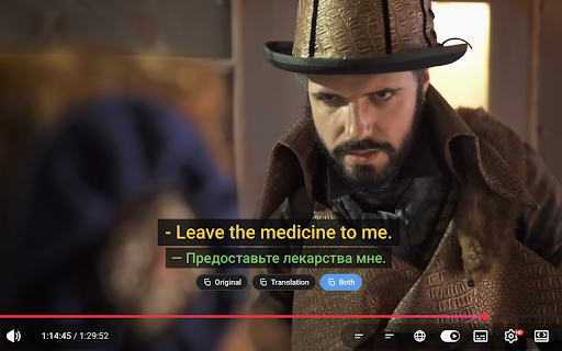 Dual Subtitles for YouTube :: Two subtitles at once on YouTube – pick languages, controls built into the player, and copy words on pause.