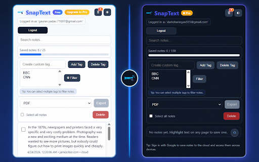 SnapText :: Save what matters, in one click