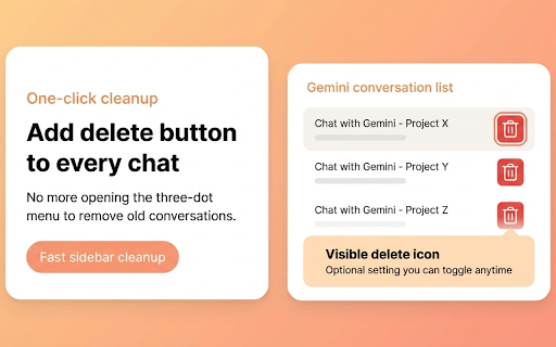 Delete Shortcut for Gemini™ :: Quickly delete Gemini conversations with a shortcut