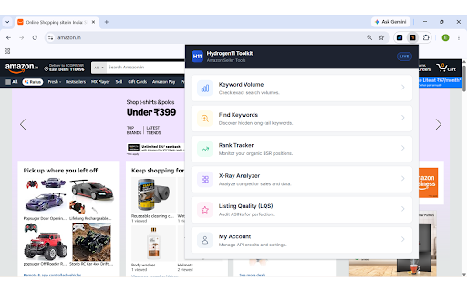 Amazon Keyword And Product Research Extension Tool For Sellers - Hydrogen11 :: Free Keyword & Product Research Tool for Amazon Sellers. Get Search Volume, Trends, and Listing Intelligence.