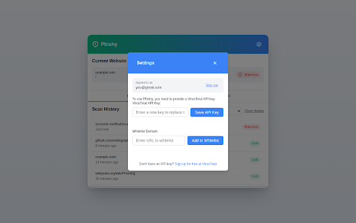 Phishy :: Real-time phishing URL detection using ML Model and VirusTotal threat intelligence