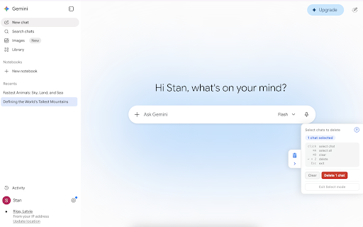 Gemini Chat Cleaner :: Select and bulk-delete Gemini conversations