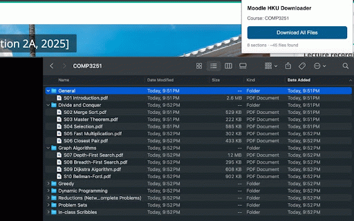 Moodle HKU Downloader :: Download all files from a Moodle course, organized by section into folders