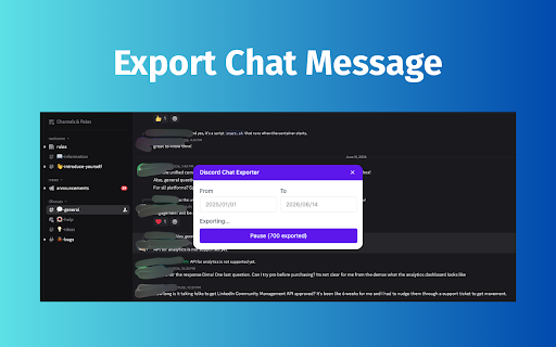 Discord Chat Exporter - Download Message & Attachments :: Export Discord chats & attachments and batch save them as CSV, Excel, or HTML files.
