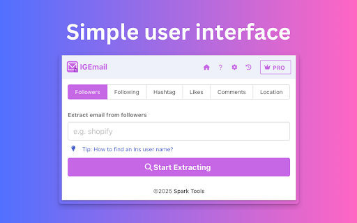 IG Email Extractor - Email Scraper and Extractor for Instagram :: Extracts emails from Instagram followers, following, hashtag, liker, commenter and location.