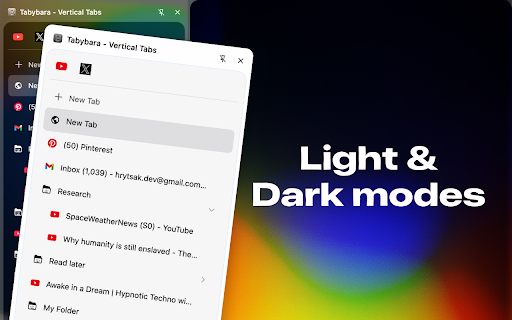 Vertical Tabs - Tabybara :: Display and manage your tabs vertically in side panel.