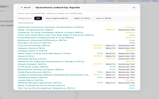 DSA Patterns for LeetCode :: Socratic hints, algo pattern cheat sheets, and company question filters for LeetCode. Works offline.