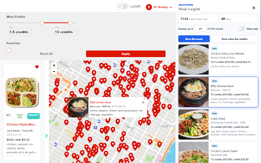 Mealshark :: Mealshark finds the best deals on MealPal! Discover newly added meals, sort by % off, and see what you're paying for each meal.
