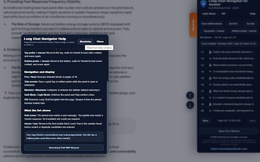 Long Chat Navigator for Gemini :: Navigate long Gemini conversations. Scan visible blocks and jump quickly between user messages and Gemini responses.