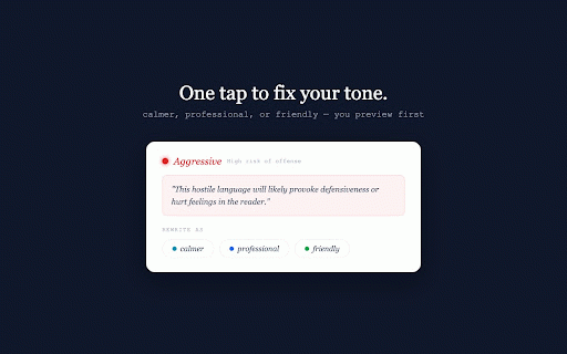 ToneHue — Mood Ring for Your Writing :: Real-time tone detection that glows around your text box so you know how your words land before you hit send.