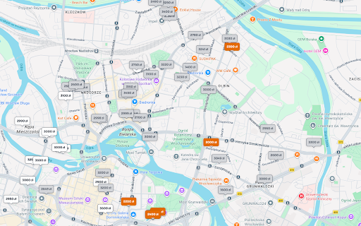 Czynszojad :: Wyświetla rzeczywisty koszt miesięczny (czynsz + opłaty) na pinezkach mapy otodom.pl