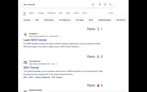 Google Search Rank Viewer :: View Rank for Google search results