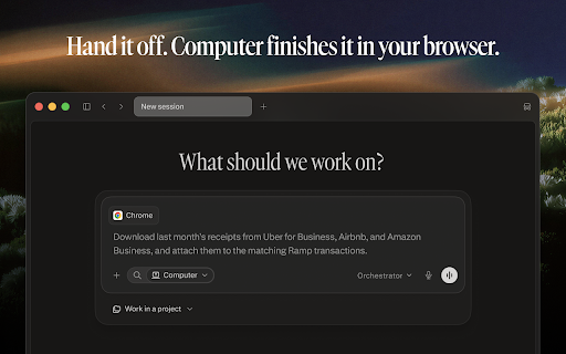 Perplexity :: Let Perplexity Computer drive your browser — open sites, read pages, fill forms, and finish tasks in the tabs you already use.