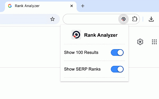 Rank Analyzer :: Quickly toggle Google SERP to 100 results and find your rankings.