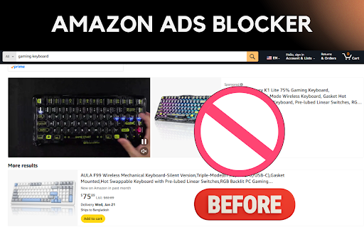 Amazon Ads Blocker :: Browse Amazon without 'Sponsored' ads. Enhances your shopping experience by hiding sponsored product blocks.