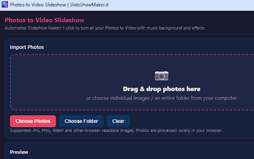 Slideshow Maker - Create Video from Photos :: Create video slideshows from local photos with music, cover slides, Ken Burns effects and transitions.