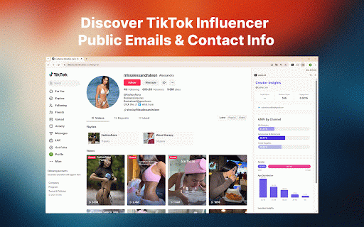 Lessie – Discover TikTok Influencer Public Emails & Contact Info :: Discover TikTok creators' public contact info . No private data is collected. Only activates on TikTok profiles.