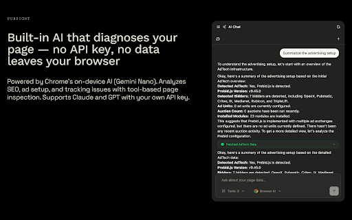 Pubsight :: AdTech, GTM, SEO, Analytics debugging tool with AI assistance