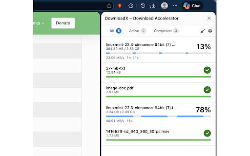 DownloadX – Download Accelerator :: Advanced download manager with parallel stream downloading, page media detection and resume support.