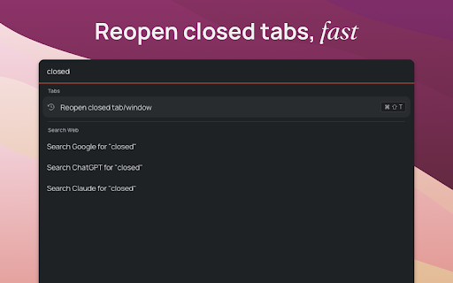 Conduktor: Search, Rename & Group Tabs :: Conduktor is a keyboard-first launcher that helps you navigate tabs, groups, and browser actions faster.