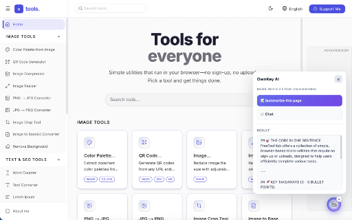 OwnKey AI - Translate & Summarize Web :: Summarize web pages, chat with AI, and translate selected text using your own Gemini, OpenAI, Mistral, or Groq API key.