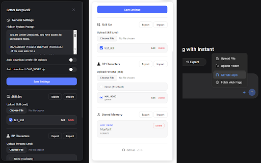 Better DeepSeek :: Enhanced UX layer for DeepSeek with hidden prompts, tools, memory, document generation, and long-work packaging.
