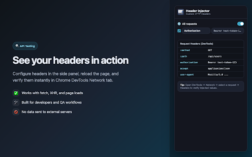 Header Injector – Custom HTTP Headers :: Modify and inject custom HTTP request headers globally, per domain, or per path. For developers, API testing, and debugging.