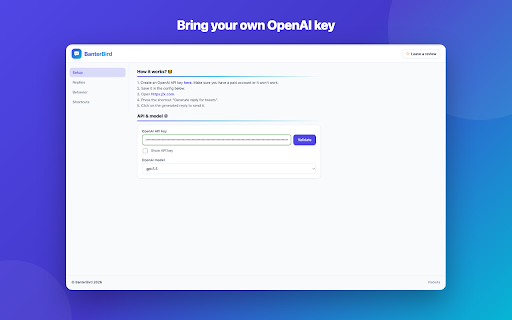 BanterBird :: Draft replies and posts on X in your own voice, with your OpenAI key. You review, edit, and post every one yourself.