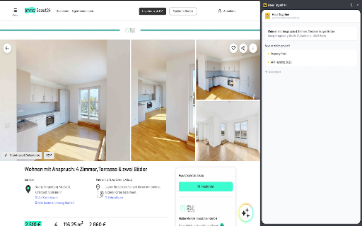 Haus Together :: Save properties from ImmoScout24, ImmoWelt and eBay Kleinanzeigen to your Haus Together pool.