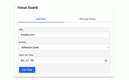 FocusGuard :: Keep your focus using FocusGuard, block or kill tabs, schedule tabs to open or close or redirect websites