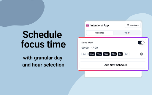 Intentional - Block Distracting Websites :: Block distracting websites and set schedules to stay focused. Take control of your browsing habits and boost your productivity.