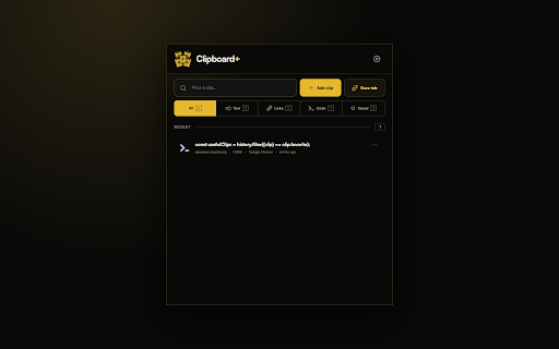 Clipboard :: A private, searchable clipboard history for text, links, code, and reusable snippets.