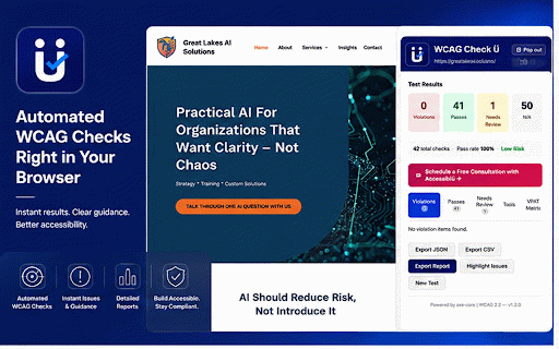 Accessiblu: WCAG Accessibility Audit + VPAT :: Professional WCAG 2.2 audit tool with VPAT matrix and ACR export. Automated testing and reports for developers and QA teams.
