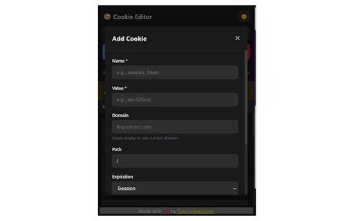 Cookie Editor for Chrome :: Professional cookie editor for developers. Create, edit, delete, import, and export cookies with ease.