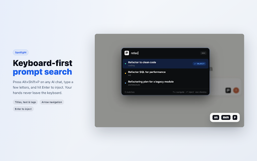 PrompX :: Browse, inject & save AI prompts from your PrompX library
