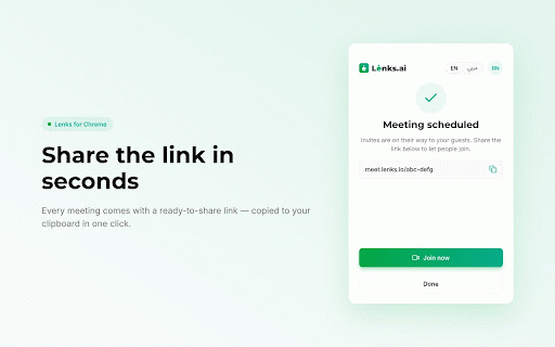 Lenks :: Start and schedule Lenks meetings directly from your browser.