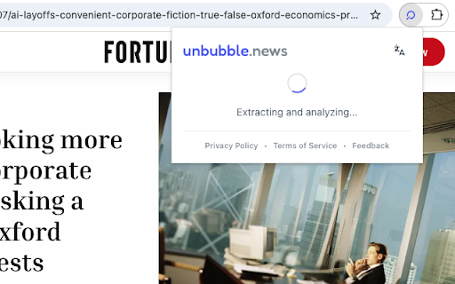 Unbubble News :: Fact-check and analyze any article with AI-powered context